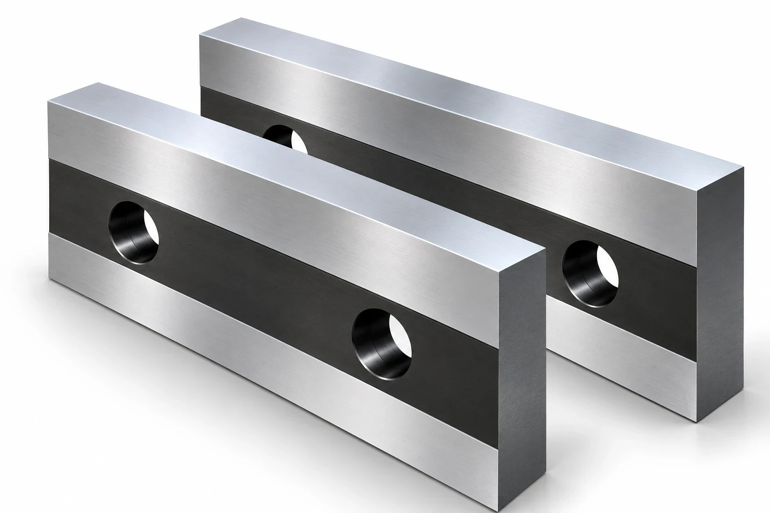 Shearing blades with four lengthwise cutting edges